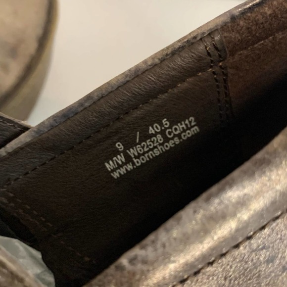 Born Haddon Metallic Bronze Distressed Leather Heeled  Clogs Womens Size 9 - Picture 8 of 13